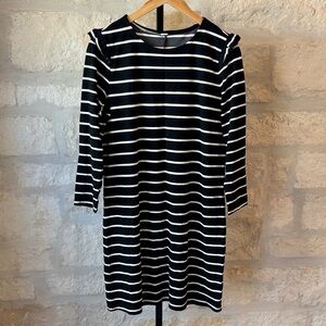 Old Navy Black and White Striped Long Sleeve Dress Women’s